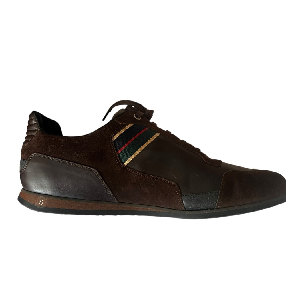 GUCCI Men’s Sneakers, size 13G, Espresso LowTop, Signat Web